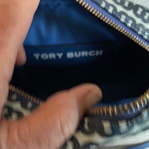 Blue Tory Burch Adjustable Crossbody Camera Bag